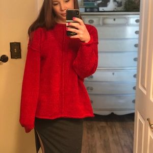 Vintage Cozy Red Sweater